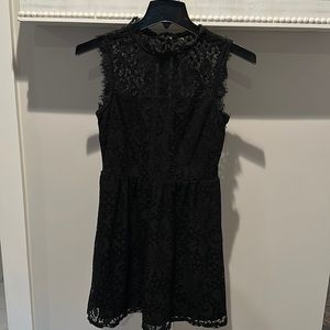 Black with lace knee length dress size 8